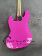 Deep Pink Skull 4-String Electric Bass